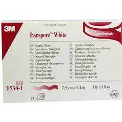 Transpore White 2,5 cmx9,1 m Rollenpflas 12 St