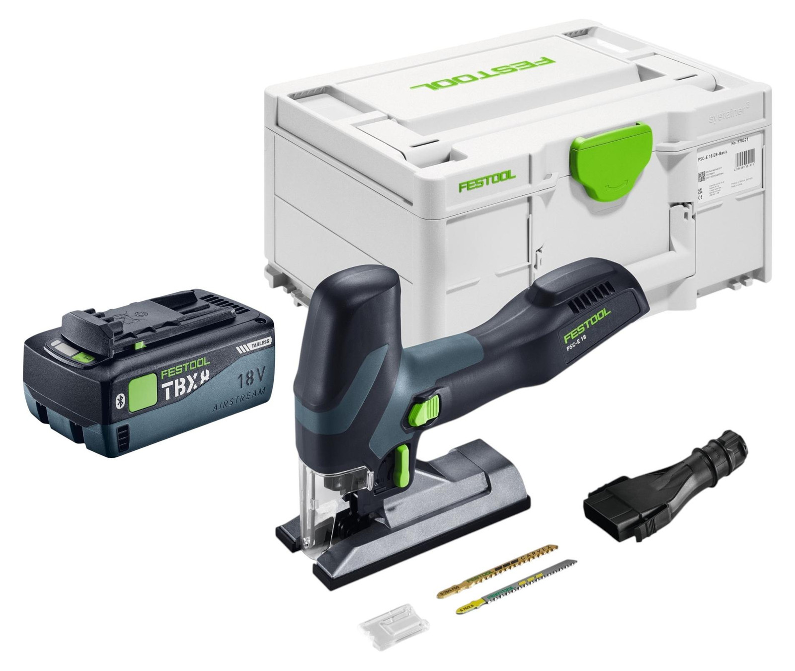Festool PSC-E 18 EB-Basic accu-pendelzaag 18 V met 1x 8,0 Ah accu en Systainer
