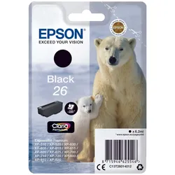 Epson Original 26 Eisbär Druckerpatrone schwarz 220 Seiten 6,2ml (C13T26014012)