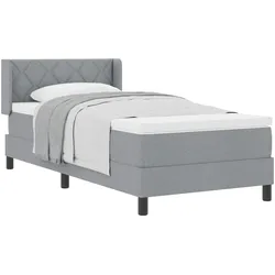 vidaXL, Boxspringbett, Boxspringbett Mit Matratze Stoff Hellgrau (100 x 200 cm)