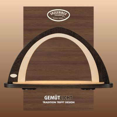 LED Schwibbogen WEIGLA "Weihnachtsdeko, Made in Germany", braun (braun, natur), B:52cm H:29,7cm T:9cm, Holzwerkstoff, Schwibbögen, Fensterdekoration, Leerbogen zum Selbstbestücken