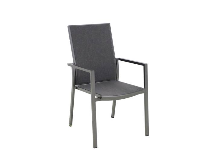 4er Set MWH Verona Stapelstuhl Aluminium/Textilene