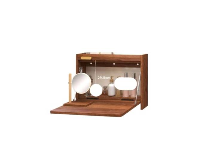 LTYKNGH Klapptisch Wand Wandmontierter Klapptisch Versteckter Schminktisch, platzsparend, multifunktional, for Schminken und Schreiben(Walnut --Medium)