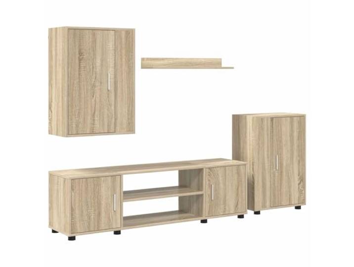 Makastle TV-Schrank Set Sonoma-Eiche 140x40x33 cm