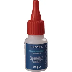TECWERK Sekundenkleber blitzschnell 20 g farblos Flasche 3-10 mPa.s 0,05 mm