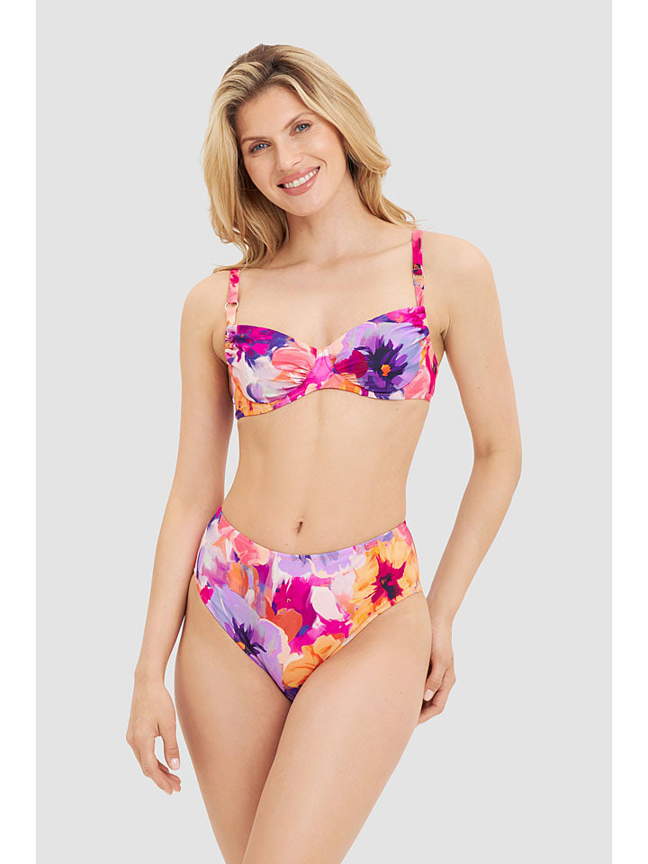 Rösch Bikini-Oberteil in Pink/ Orange/ Lila - 38D-Cup