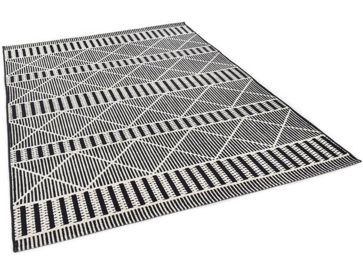 Teppich TOM TAILOR HOME Funky Outdoor Geometric , schwarz, B:120cm H:5mm L:180cm, Polypropylen (PP), Teppiche, Teppich, Flachgewebe, modernes Rauten Design, Outdoor geeignet, Wohnzimmer