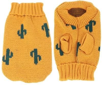 Inspired Finds CozyPaws Turtleneck Knit Winter Sweater For Cats & Small Dogs cactus xl