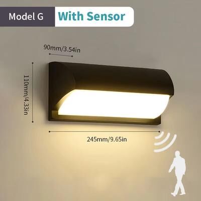 Inspired Finds AuroGuard Waterproof LED Outdoor Wall Light With Motion Sensor model G With Sensor cold White 16w