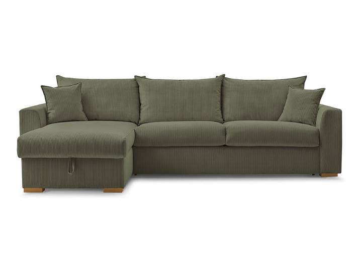Ecksofa BOBOCHIC AUGUSTIN Cord-Stoff grün