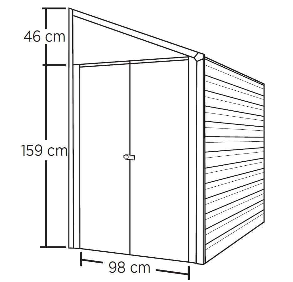 Spacemaker metalen tuinhuis model 4 x 7 met dubbele deur, grijs, 2,4 m²