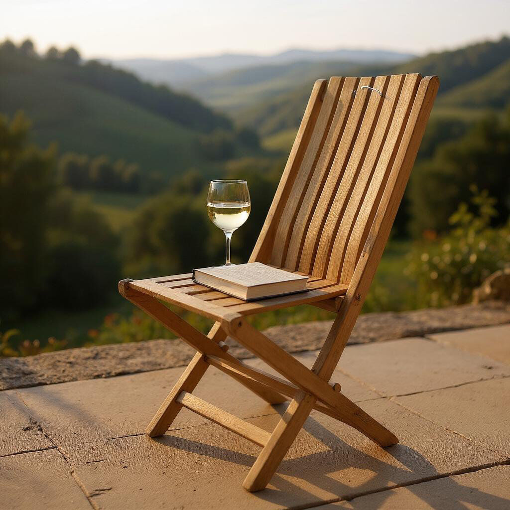 Bay Isle Home Modern Folding Teak Patio Dining Chair - Sustainable Foldable Wooden Outdoor Chair for Garden, Patio and Balcony Brown 95cm H X 48cm W X 53cm D