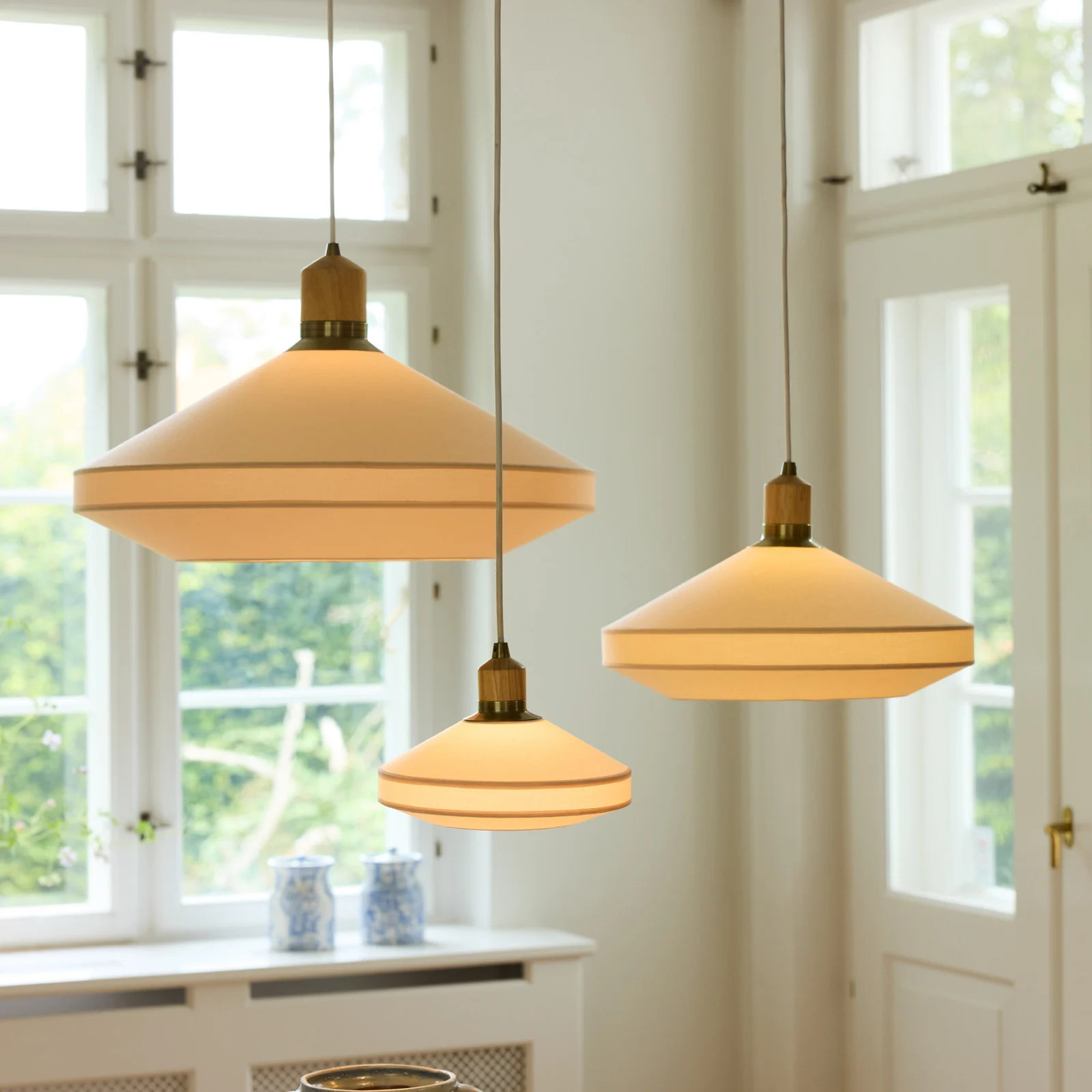 Halo Design PARIS SOFT hanglamp, crème, textiel, Ø 24 cm
