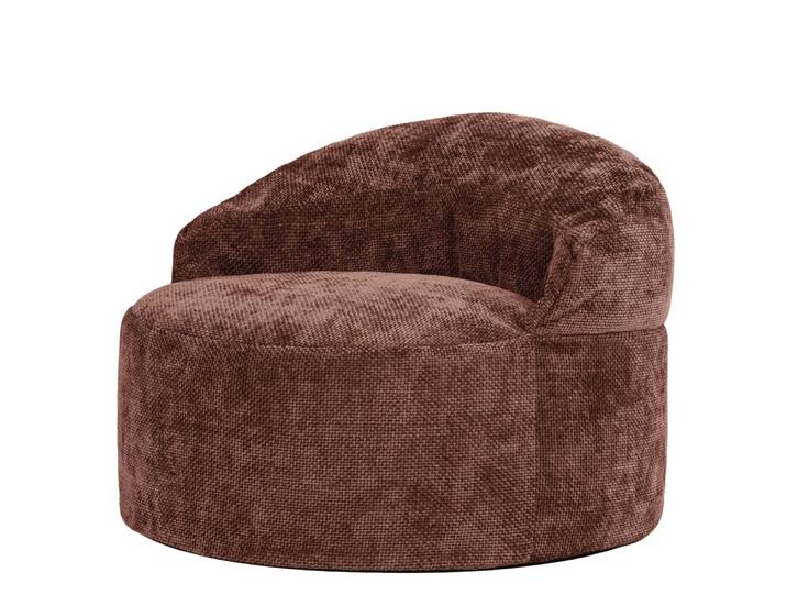 Pouf poire fauteuil décoratif en tissu chenille texturée, mûre