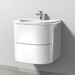 Sanipa 4balance Waschtisch-Set mit Keramik-Waschtisch und Unterbau, Weiß-Glanz, DL41178 DL41178