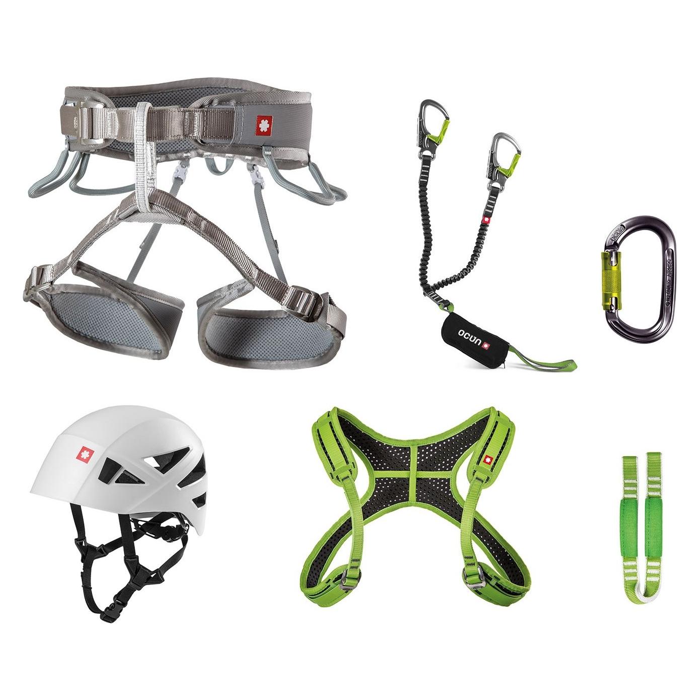 Ocun Via Ferrata Twist+Chest Shard Set (05347-M-XL-Grey Silver / Green)