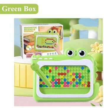 Uplift Picks Kids Magnetic Beads Doodle Board Montessori Drawing Puzzle Toy green Box