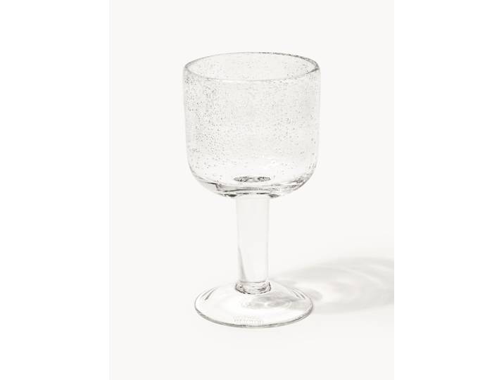 Verres à vin soufflés bouche avec bulles d'air Hippolyte, 4 pièces
