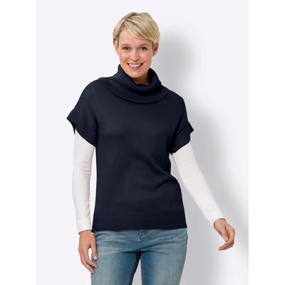 Pullunder CLASSIC BASICS "Pullunder", Damen, Gr. 42, blau (marine), 100% Polyacryl, unifarben, Pullover Pullunder