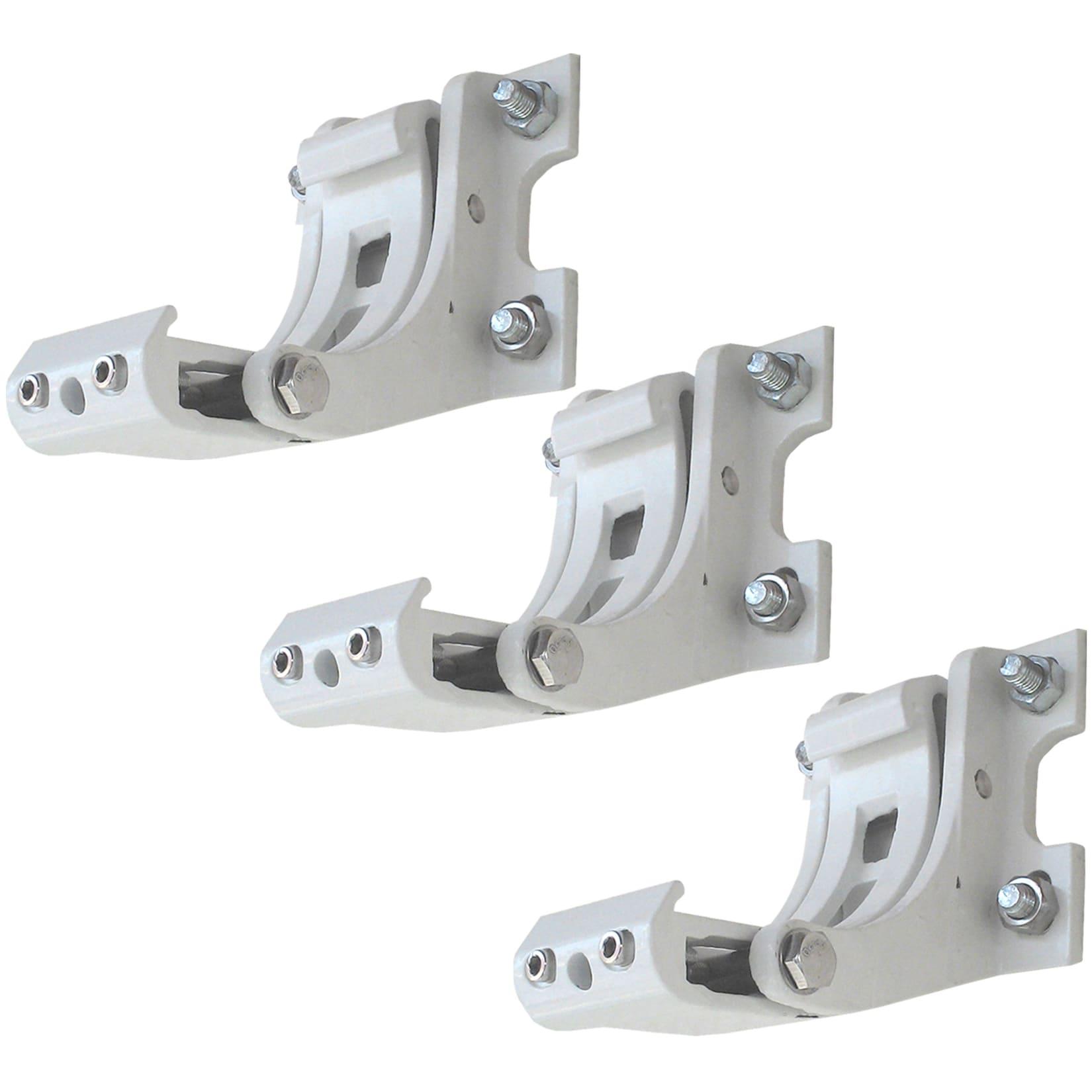 3er-Set Wandhalterung für Markise H124, Wandkonsole Wandmontage Adapter ~ weiß