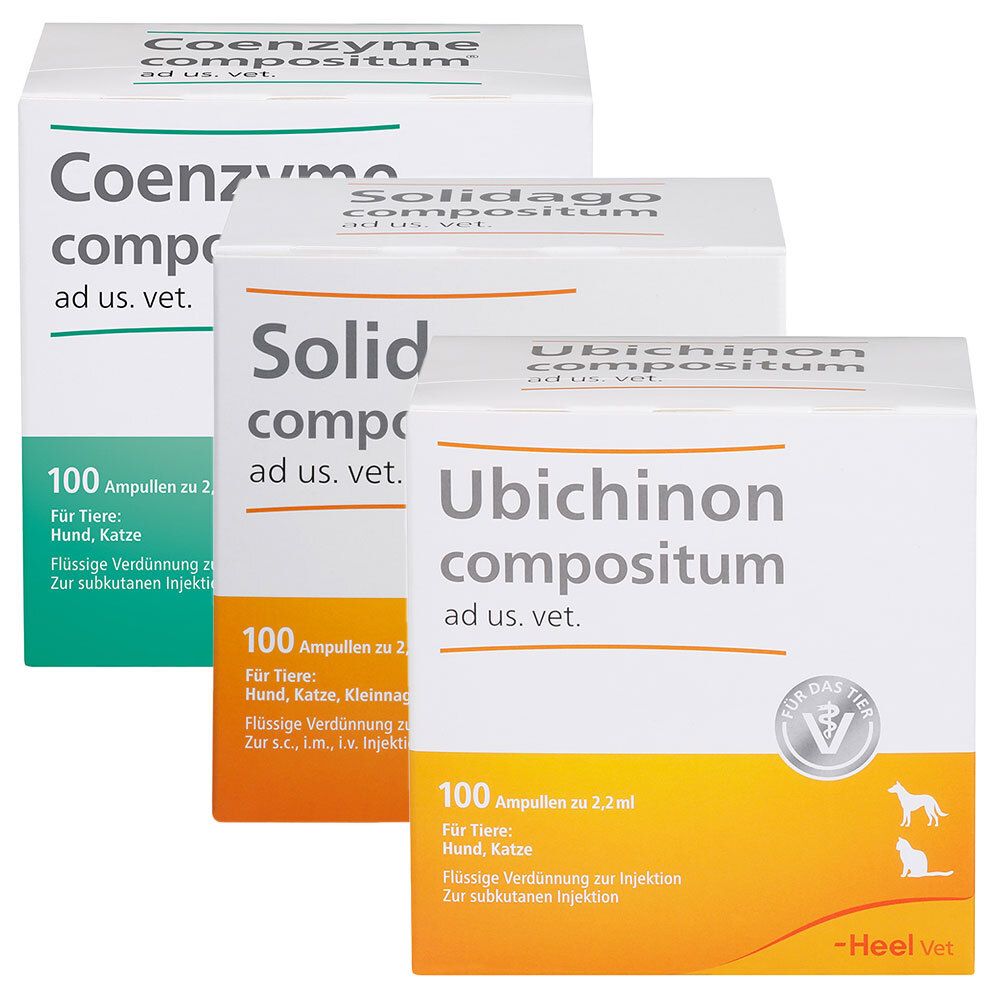 Solidago Comp AD US VET + Ubichinon US. Vet. Coenzyme 3x100 St Ampullen