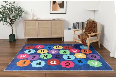 MDA Rugs Kids Collection Colorful Alphabet ABC Educational Area Rug