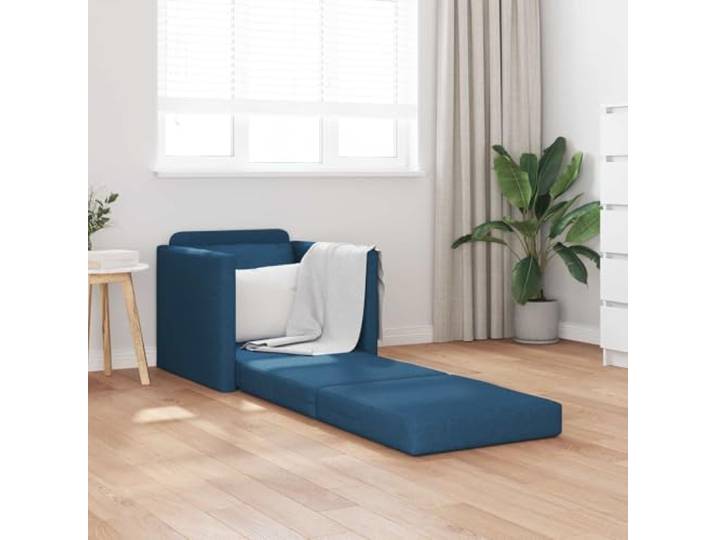 KTHLBRH Schlafsofa blau 74 x 77 x 81 cm Stoff Gestell aus Metall und Sperrholz, abnehmbare Kissen mit Reißverschluss, schnelle Verarbeitung, für Gäste