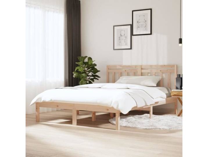 Cadre de lit - Bois massif 150x200 cm Très grand A00594