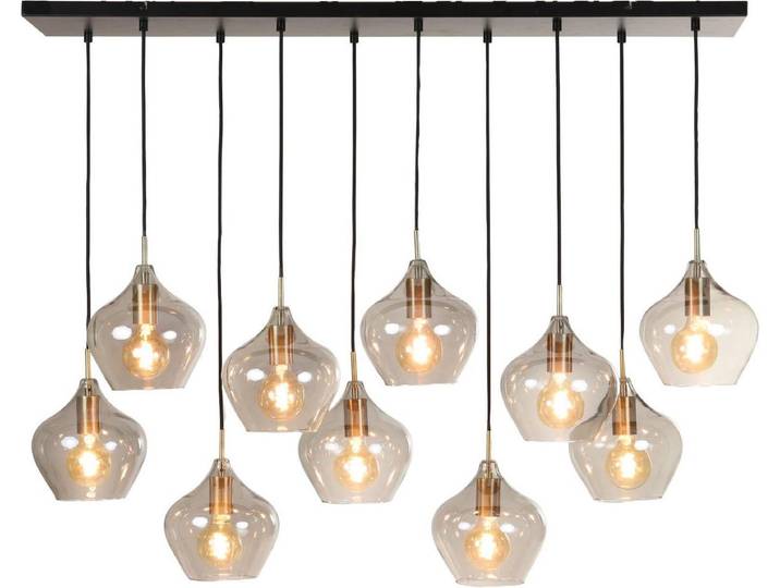 Light & Living Rakel Hanglamp - Antiek Brons/Smoke - 10L - 124x35x60cm