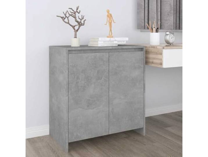 RJPLMFV Anrichte, Betongrau, 70 x 41 x 75 cm, 2 Türen Holzwerkstoff, Aufbewahrung für Bücher, TV-Schrank, Wohnzimmerdekoration