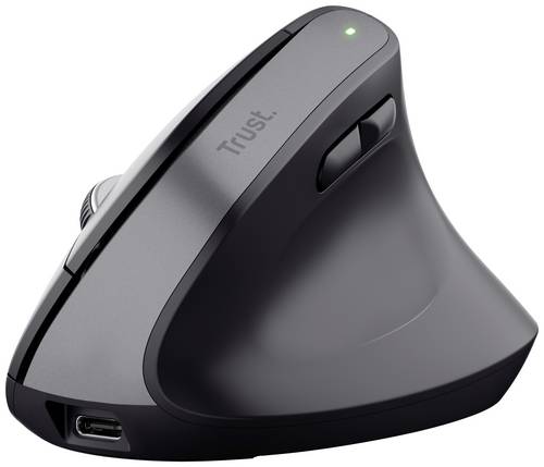 Trust Bayo+ Ergonomische Maus Bluetooth Optisch Schwarz 6 Tasten 800 dpi, 1200 dpi, 1600 dpi, 2400 dpi Ergonomisch, Geräuscharme Tasten, Integri