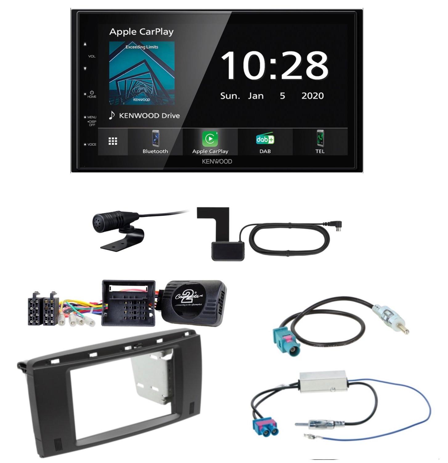 Kenwood DMX5020DABS USB MP3 Bluetooth CarPlay Einbauset für Mercedes R W251