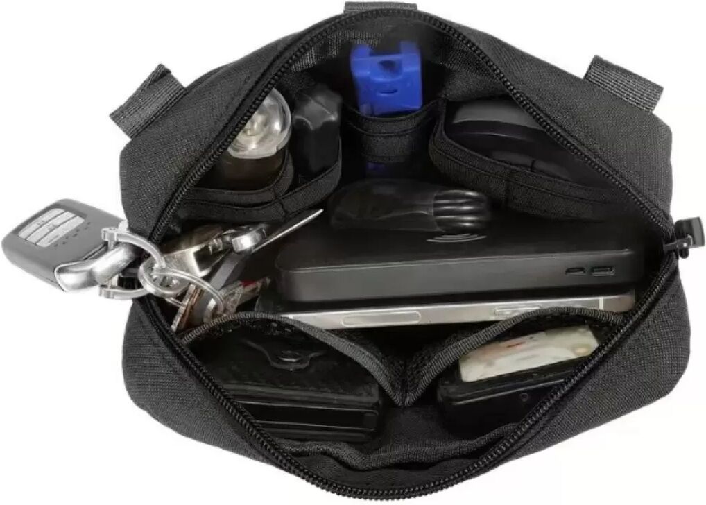 INF Multifunktionale taktische Outdoor-Gürteltasche – Kompakte, wasserabweisende Handyhülle aus Nylon Schwarz