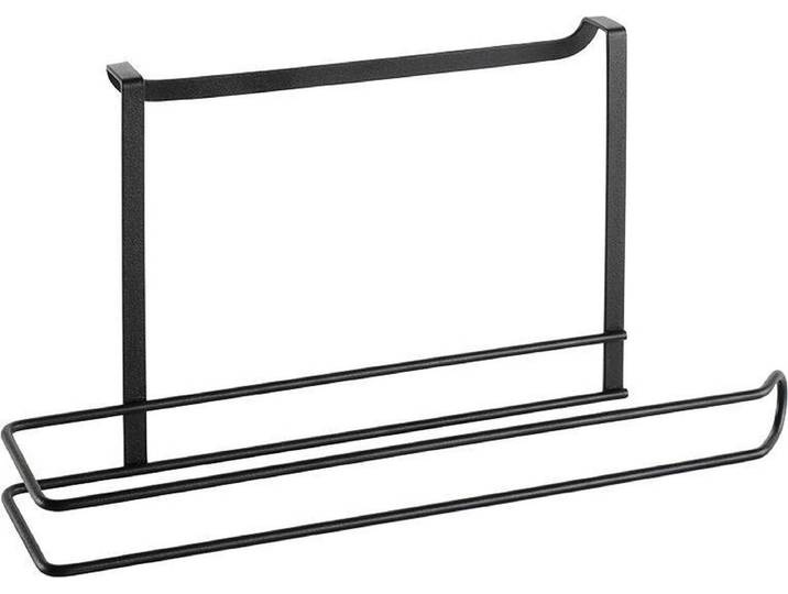 Metaltex - Keukenrolhouder Galileo - Rollenhouder - Keukenpapier Houder voor Keukenkastdeur - Mat Zwart - Geschikt voor Deuren van 2 cm