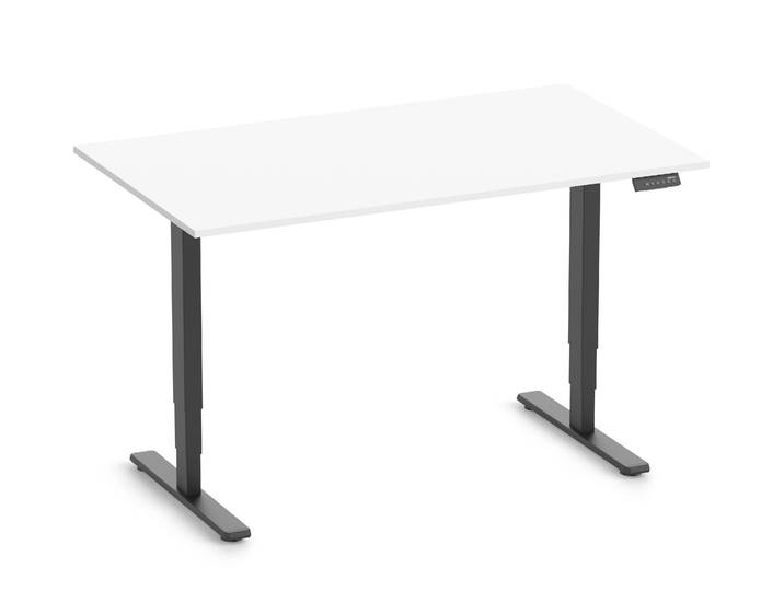 FOKUS Gestell Schwarz, Tischplatte 1400 x 800 x 19 mm Topweiß