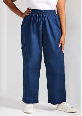 Plus Size Women's Cotton Cargo Pant by Avenue in Navy (Size 18)