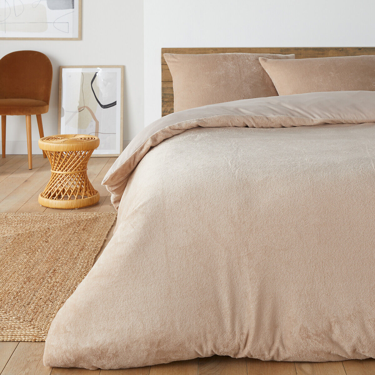 SO'HOME Parure lit polaire tissu duveteux taie rectangle