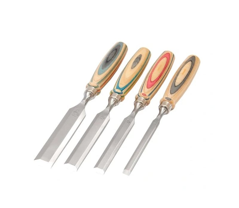 Kirschen Chisel Set met 4 stuks in houten doos, Multikleur