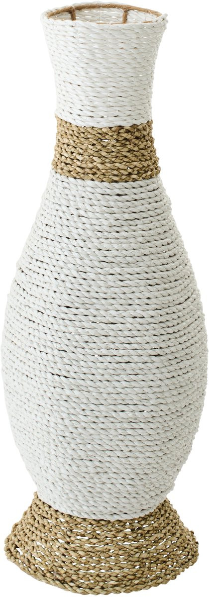 J-Line vaas zeegras wit/naturel