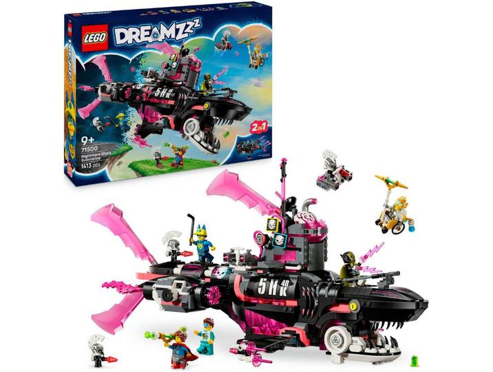 LEGO® Albtraumhai-U-Boot (71500), LEGO DREAMZzz Konstruktionsspielsteine, (1413 St), Made in Europe