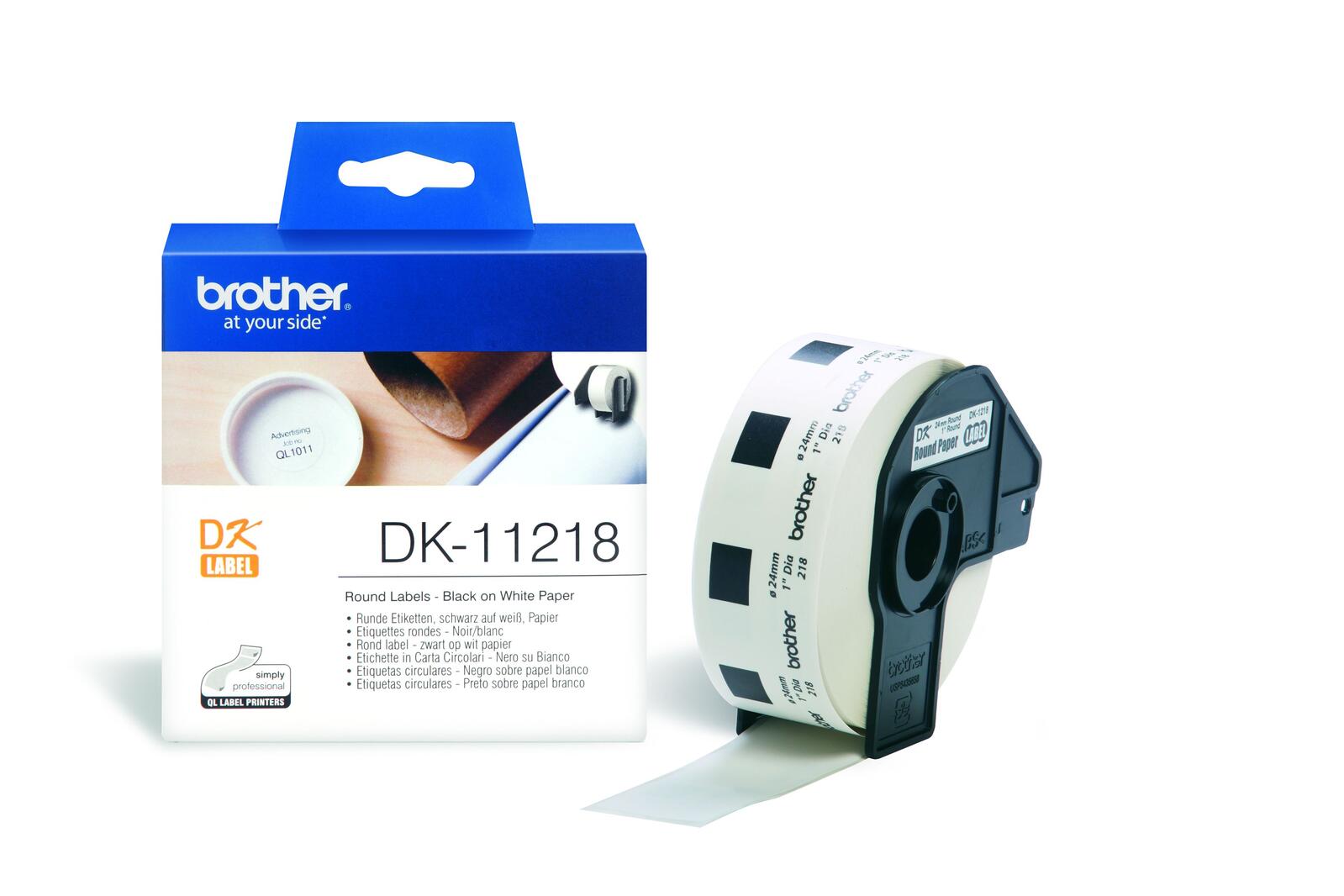 Brother DK-11218 - Etiketten - Rolle (2,4 cm) - 1000 Stck. - für QL 1050, 1050N, 1060N, 500, 500A, DK11218