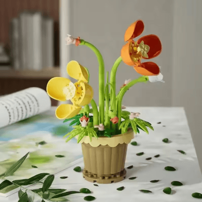 Inspire Picks DIY Eternal Flower Building Blocks Creative Assembling Toy For Kids & Decorative Gifts poppy