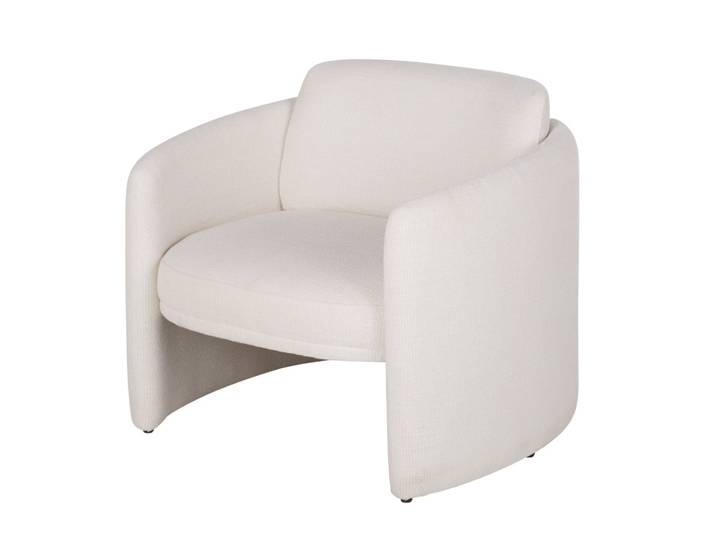 Fauteuil en tissu polyester tramé beige
