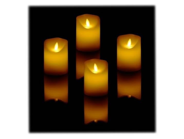 Relaxdays Bougies LED\, lot de 4\, bougies électriques\, flamme vacillante\, déco maison\, interrupteur marche-arrêt\, crème
