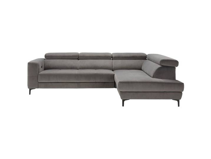 Ecksofa Velours Grau