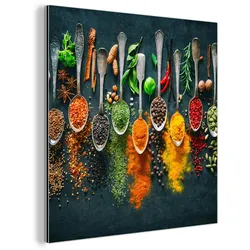 METALLBILD Kräuter - Gewürze - Löffel 20x20 cm