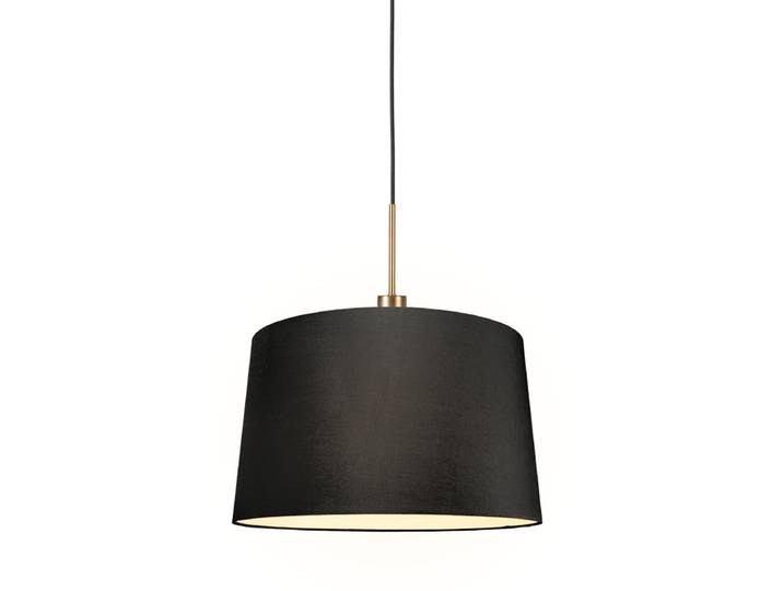 Suspension moderne bronze avec abat-jour 45 cm noir - Combi 1
