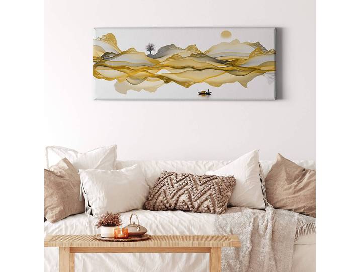 Tableau déco Landscape Gold Polyester PVC / Épicéa Doré 100 x 40cm