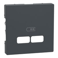 Zentralplatte für USB Ladestation Einsatz aus Thermoplast matt anthrazit, Retail