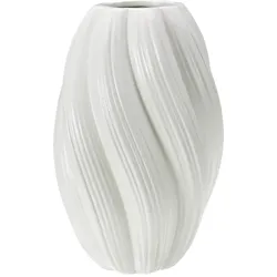 TRENDSHOP Keramik Vase 24cm - weiß